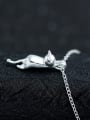 thumb Lovely Cat S925 Silver Clavicle Necklace 1