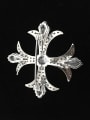 thumb Classical Cross White Zircon-covered Copper Brooch 2