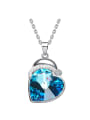 thumb S925 Silver Heart-shaped Crystal Necklace 0