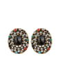 thumb Ethnic style Colorful Resin stones Crystals Alloy Earrings 0