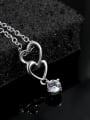 thumb Simple Hollow Double Heart Cubic Zircon 925 Sterling Silver Pendant 1