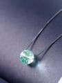 thumb Trendy Green Round Shaped Crystal S925 Silver Necklace 1