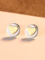 thumb 925 Sterling Silver With Simple smooth  Heart-shaped Stud Earrings 2