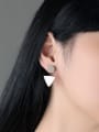 thumb Asymmetrical Round Triangle Titanium Stud Earrings 1