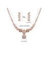 thumb Copper With Cubic Zirconia  Luxury Geometric Earrings And Necklaces 2 Piece Jewelry Set 2