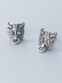 thumb 925 Sterling Silver With Antique Silver Plated  Zodiac Cattle Stud Earrings 1