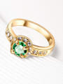 thumb Delicate Green 18K Gold Plated Zircon Ring 1