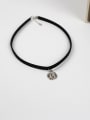 thumb Personalized Silver Dollar Coin Black PU Leather Choker 0