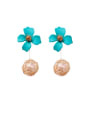 thumb Alloy With Rose Gold Plated Cute Flower Drop Earrings 1