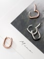 thumb 925 Sterling Silver With Glossy Simplistic Geometric Clip On Earrings 0