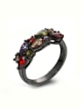 thumb Colorful Zircons Luxury Plating Copper Ring 3