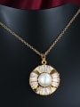thumb Women 18K Gold Plated Artificial Pearl Round Necklace 1
