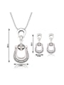 thumb Alloy White Gold Plated Fashion Rhinestones Two Pieces Jewelry Set 2
