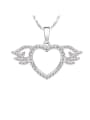 thumb Love Heart Pendant, Studded With High Quality Zircon, Platinum Plated Color, Anti allergy 0
