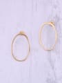 thumb Titanium With Gold Plated Simplistic Hollow  Geometric Round Hoop Earrings 2