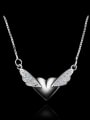 thumb Fashion Little Heart Angel Wings Zirconias 925 Sterling Silver Necklace 2