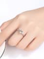 thumb 925 Sterling Silver With  Cubic Zirconia Simplistic Heart Band Rings 1