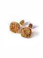 thumb Simple Natural Crystal Gold Plated Stud Earrings 0