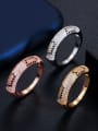 thumb Copper With  Cubic Zirconia  Delicate Round Band Rings 0
