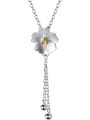 thumb 925 Sterling Silver With Platinum Plated Romantic Flower Necklaces 2