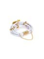 thumb Rose Gold Stainless Steel Leather Cord Bracelet 2