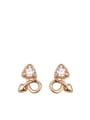 thumb Copper Alloy 18K Gold Plated Fashion Heart-shaped Zircon stud Earring 0