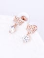 thumb 18K Rose Gold Crown Shaped Zircon Cluster earring 1
