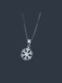 thumb S925 Silver Snowflake zircon Necklace 0