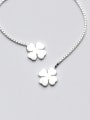 thumb Temperament Flower Shaped Glue S925 Silver Line Earrings 1