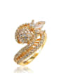 thumb Women Shimmering 18K Gold Plated Geometric Zircon Ring 0