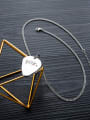 thumb Titanium With White Gold Plated Simplistic Heart Mens  Pendants 3