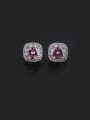 thumb Europe and America Jewelry  AAA Classic Pink Zircon stud Earring 0