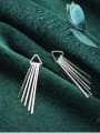 thumb 925 Sterling Silver With Silver Plated Simplistic Hollow Triangle Tassels Stud Earrings 2