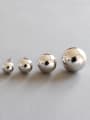 thumb 925 Sterling Silver With Silver Plated Simplistic Glossy Ball Stud Earrings 2
