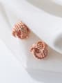 thumb 925 Sterling Silver With  Cute  Multi-layer twist winding ball Stud Earrings 2