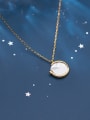 thumb 925 Sterling Silver With Gold Plated Simplistic Round Necklaces 0