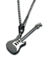 thumb Exquisite Gold Plated High Polished Titanium Guitar Pendant 1