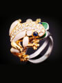 thumb Personalized Shell Rhinestones Frog Double Color Plated Alloy Ring 1