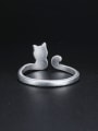 thumb 925 Sterling Silver Tiny Kitten Opening Ring 2