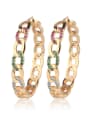 thumb Copper With 18k Gold Plated Fashion Round Hoop Earrings 3
