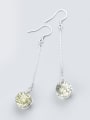thumb High Quality Yellow Flower Shaped Crystal Drop Earrings 0