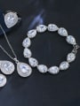 thumb Luxury Shine  AAA Zircon Necklace Earrings Bracelet ring 4 Piece jewelry set 1