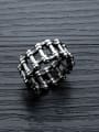 thumb Stainless Steel With Gun Plated Personality Bicycle Chain Men Rings 2