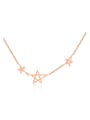thumb Simple Little Stars Rose Gold Plated Titanium Necklace 0
