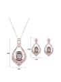 thumb Alloy Rose Gold Plated Fashion Rhinestone Water Drop shaped Two Pieces Jewelry Set 2