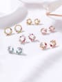 thumb Alloy With Rose Gold Plated Simplistic Flower Stud Earrings 0