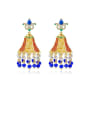 thumb Copper With Gold Plated Ethnic Wind Chimes Drop Earrings 0