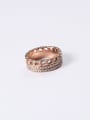 thumb Titanium With Rose Gold Plated Simplistic Round Stacking Rings 0