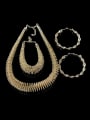 thumb Exaggerated Gold Plated Three Pieces Jewelry Set 1