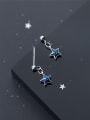 thumb Sterling silver minimalist fashion blue star earrings 2